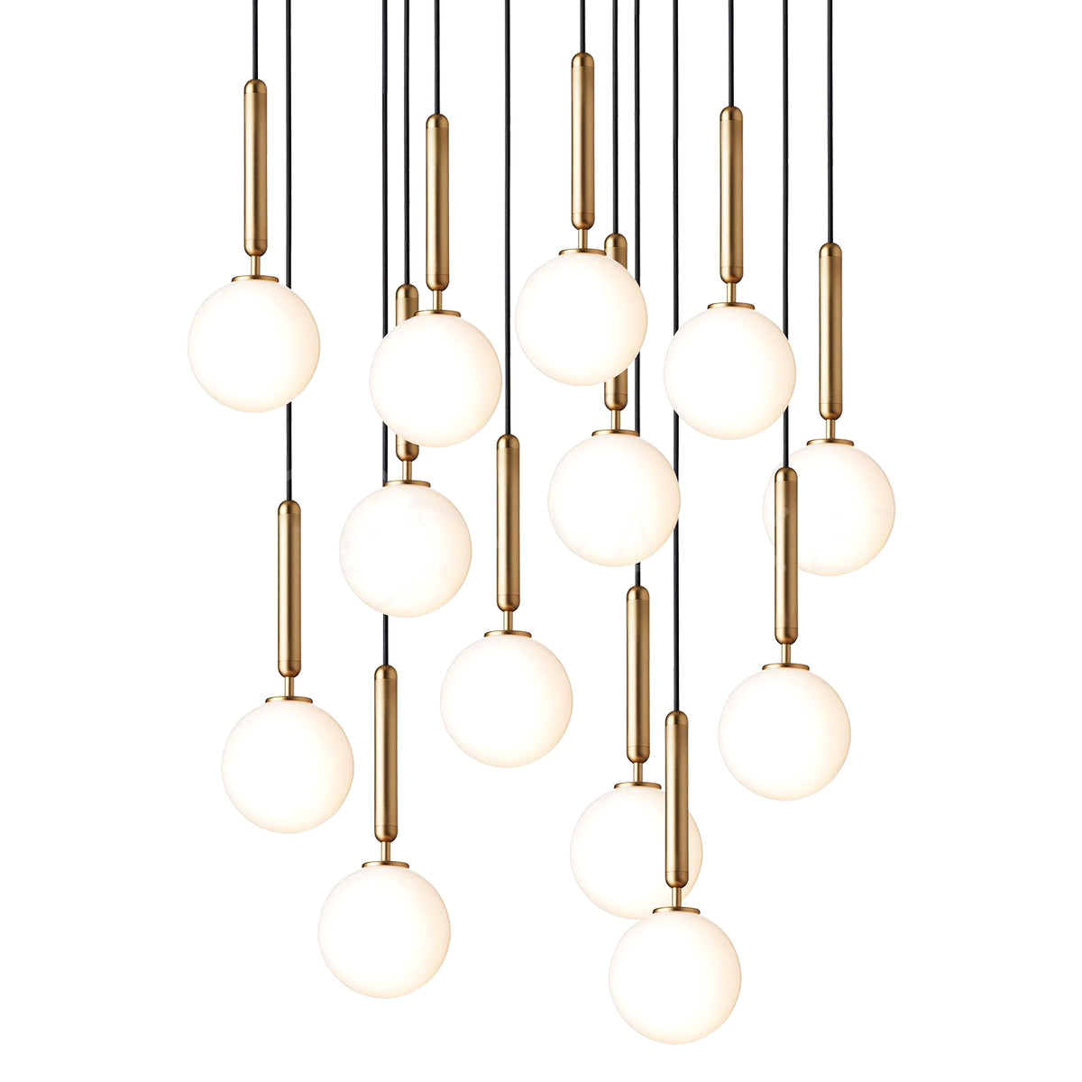 Scandinavian Pendant Lamp – Mouth-Blown Glass Spheres & Metal