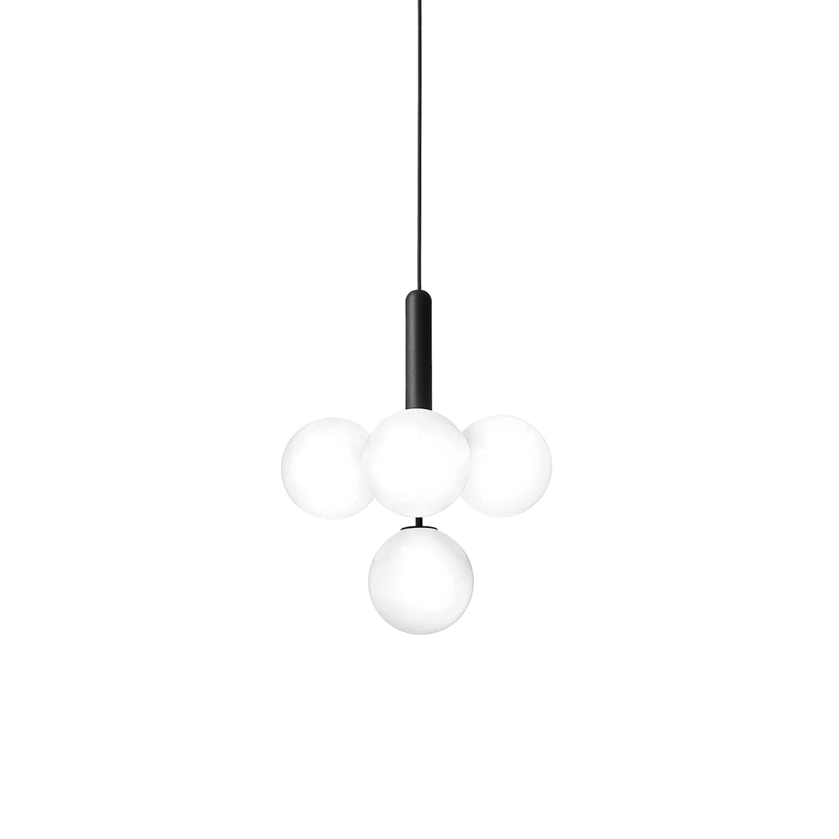 Scandinavian Pendant Lamp – Mouth-Blown Glass Spheres & Metal