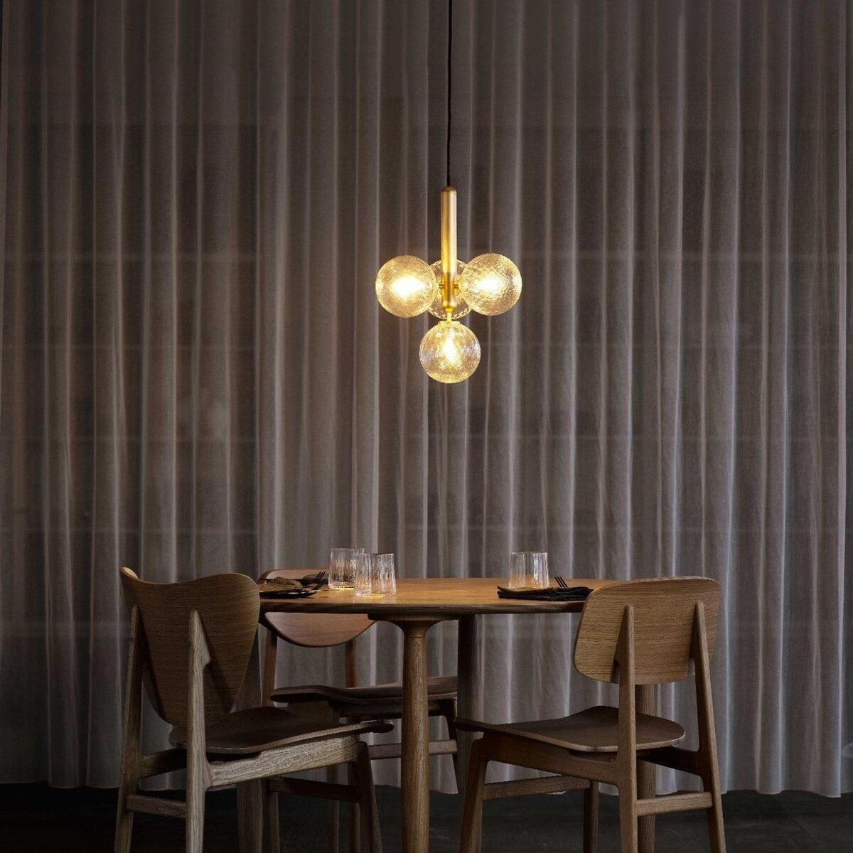 Scandinavian Pendant Lamp – Mouth-Blown Glass Spheres & Metal