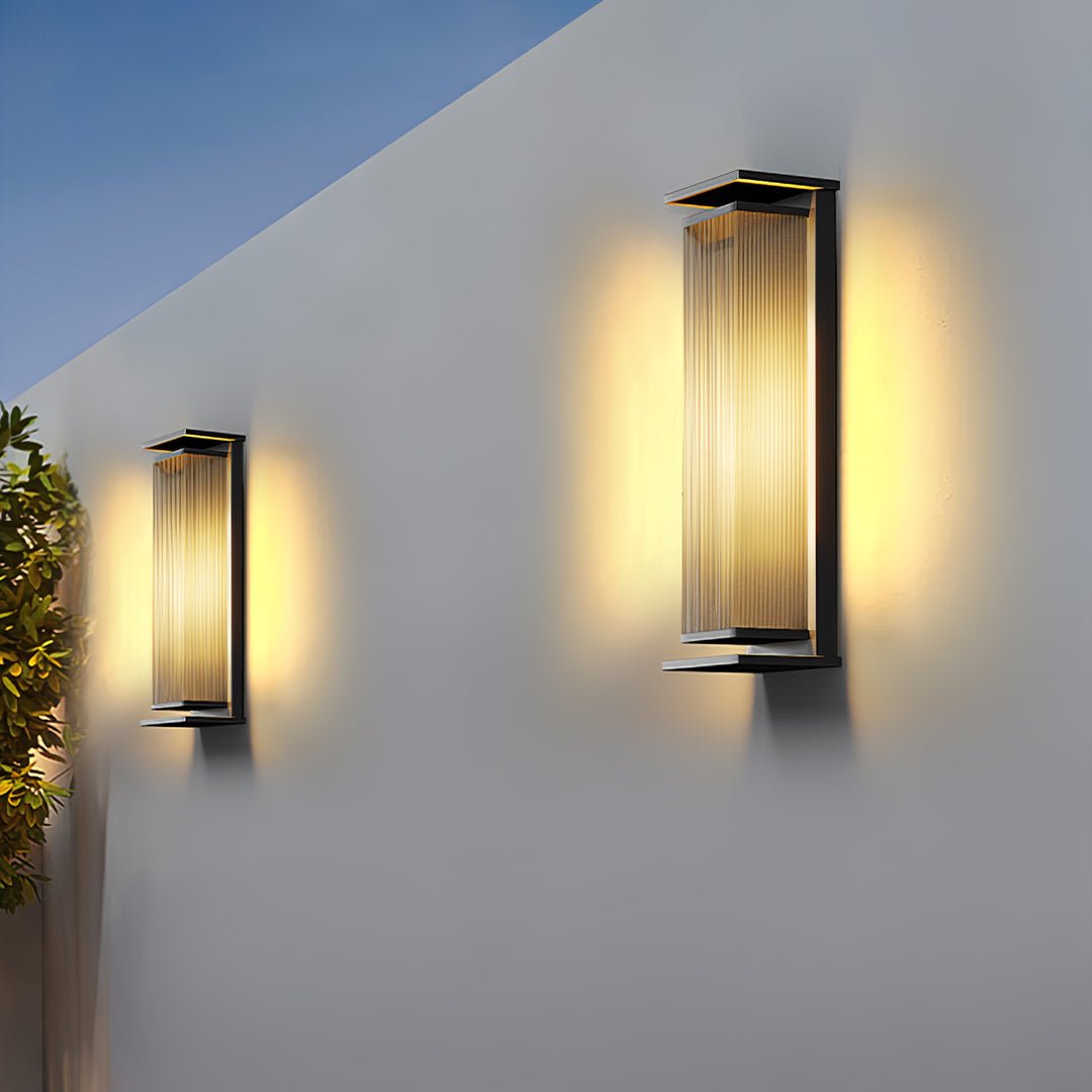 Rectangular Solar Outdoor Wall Light – Sleek Modern Design, Waterproof