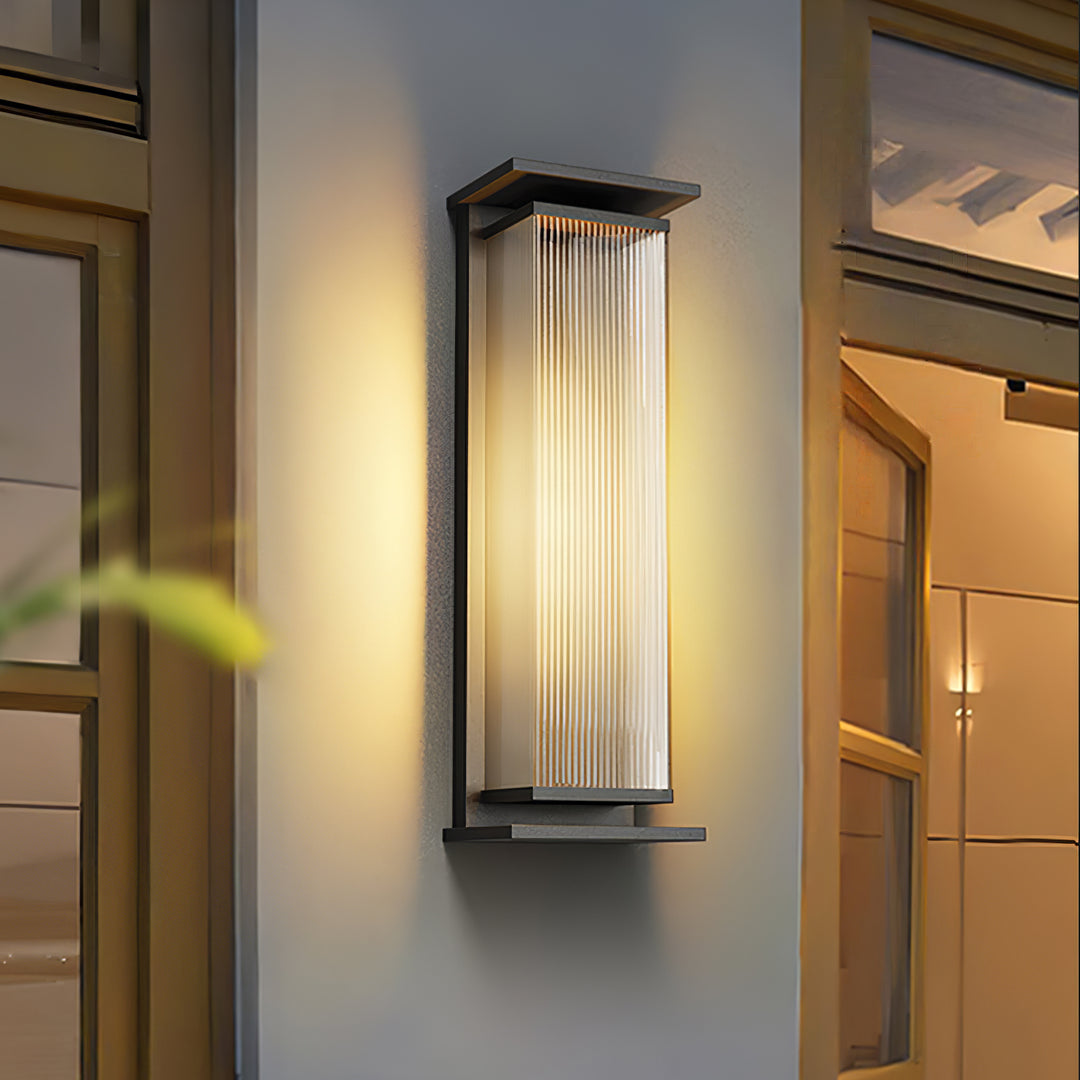 Rectangular Solar Outdoor Wall Light – Sleek Modern Design, Waterproof