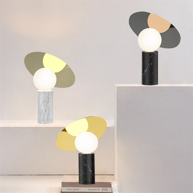 Sleek Marble Pillar Table Lamp