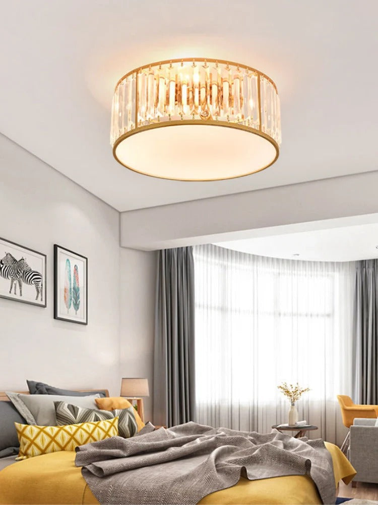 Sparkling Crystal Ceiling Flush Light