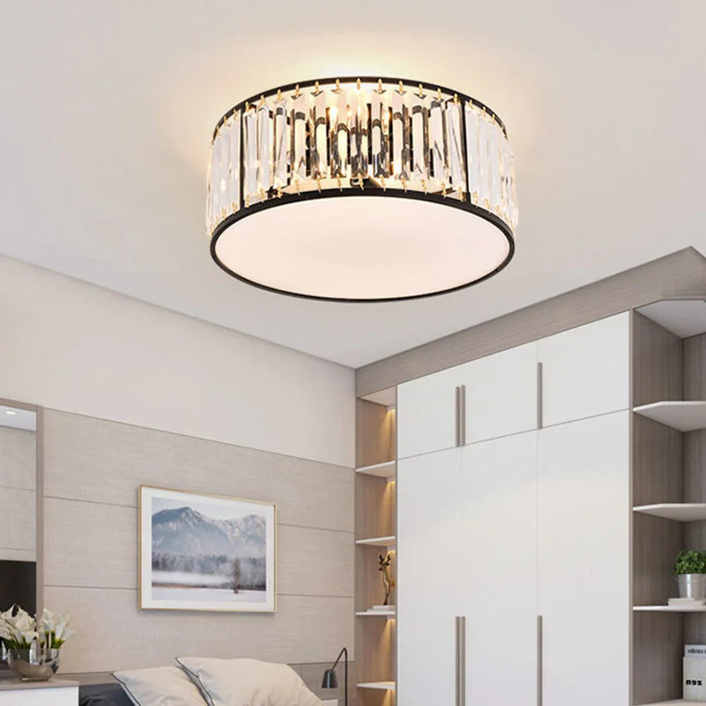 Sparkling Crystal Ceiling Flush Light