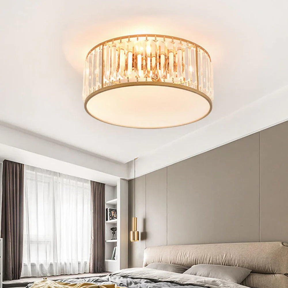 Sparkling Crystal Ceiling Flush Light