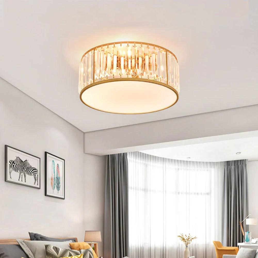 Sparkling Crystal Ceiling Flush Light