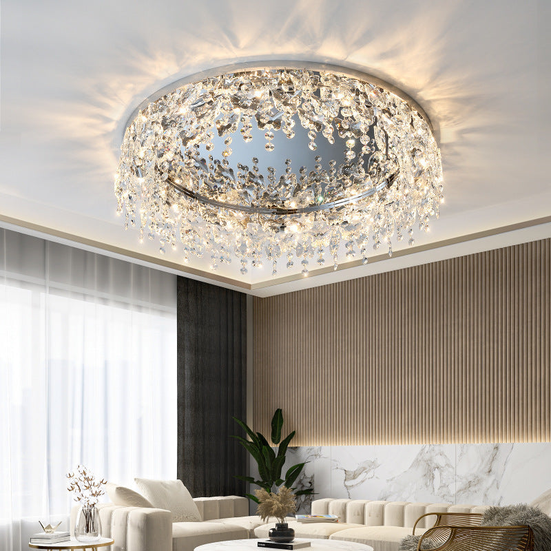 Sparkling Crystal Flush Ceiling Fixture