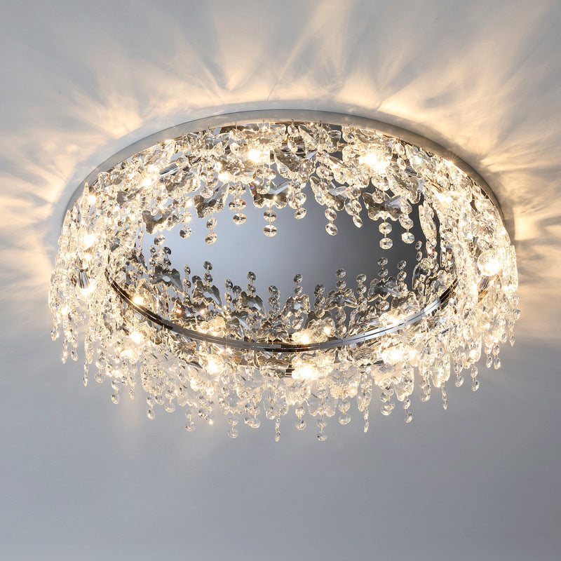 Sparkling Crystal Flush Ceiling Fixture