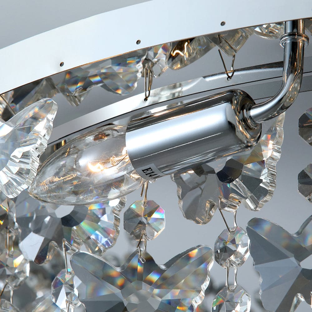 Sparkling Crystal Flush Ceiling Fixture