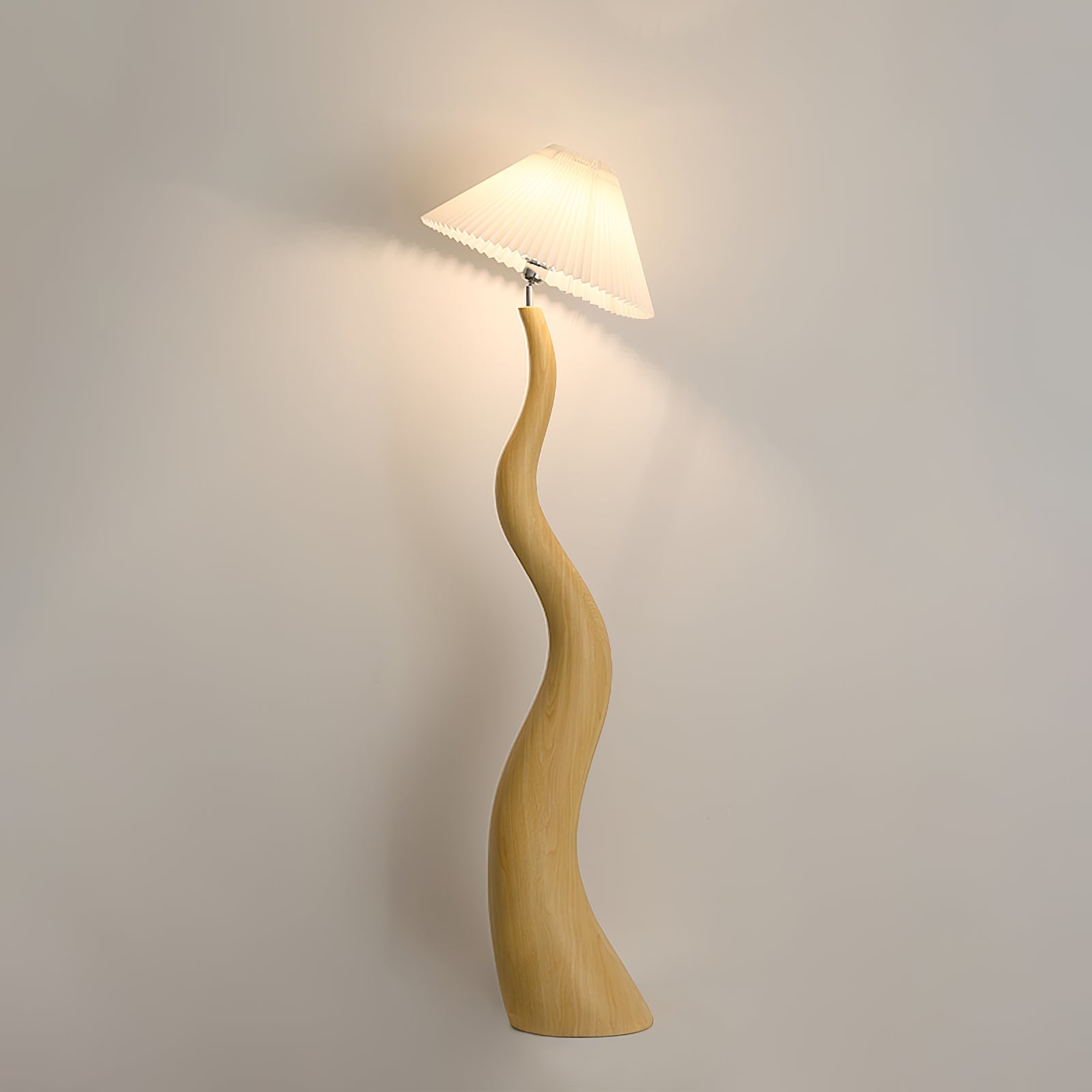 Twisted Pleated Floor Lamp – Unique Organic Shape