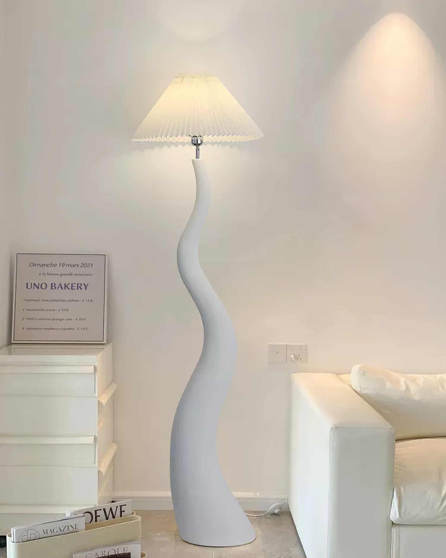 Twisted Pleated Floor Lamp – Unique Organic Shape