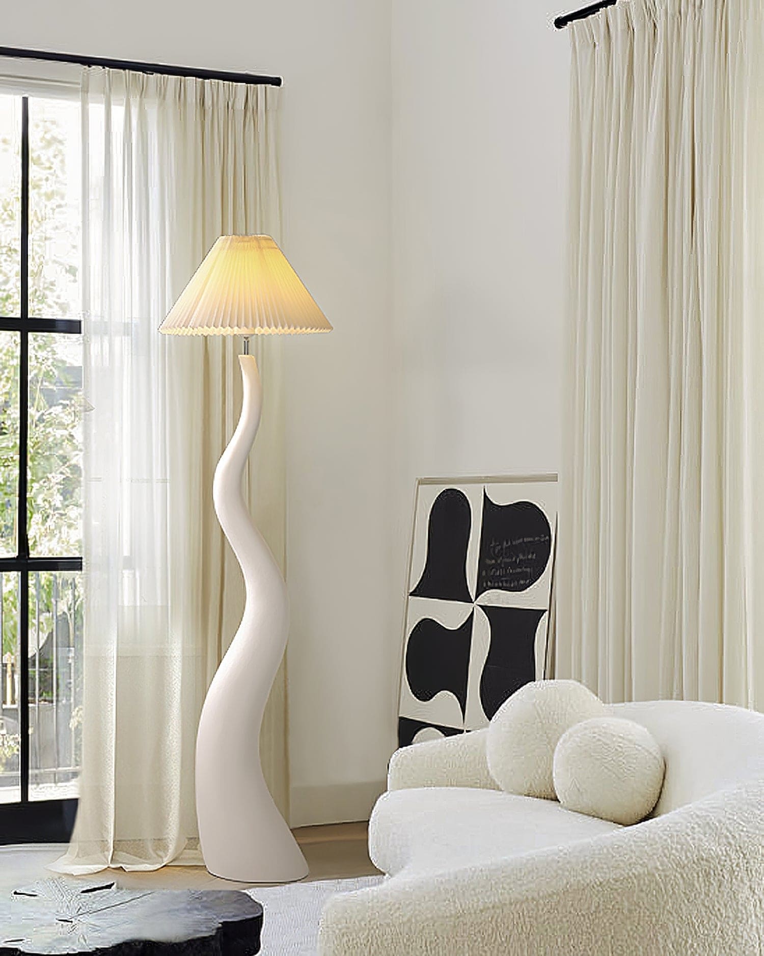 Twisted Pleated Floor Lamp – Unique Organic Shape