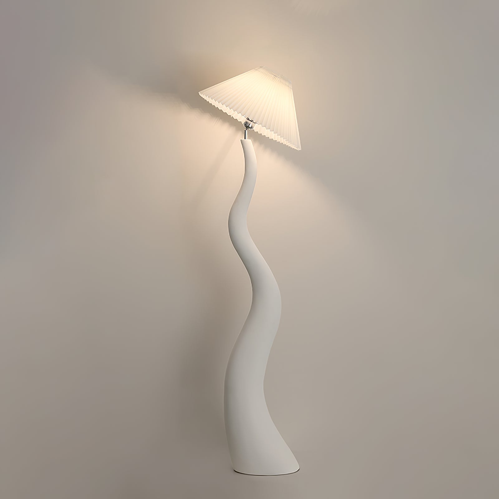 Twisted Pleated Floor Lamp – Unique Organic Shape