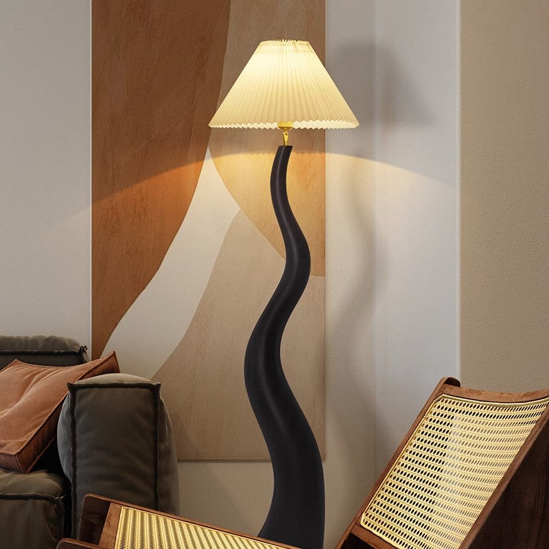 Twisted Pleated Floor Lamp – Unique Organic Shape