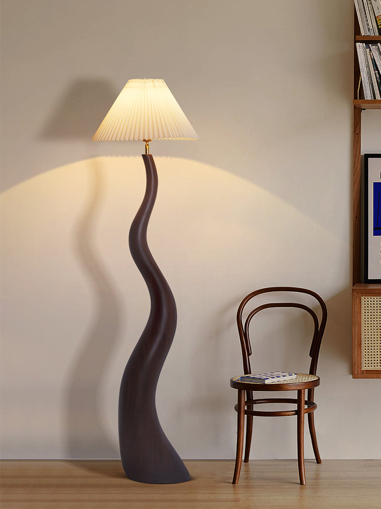 Twisted Pleated Floor Lamp – Unique Organic Shape