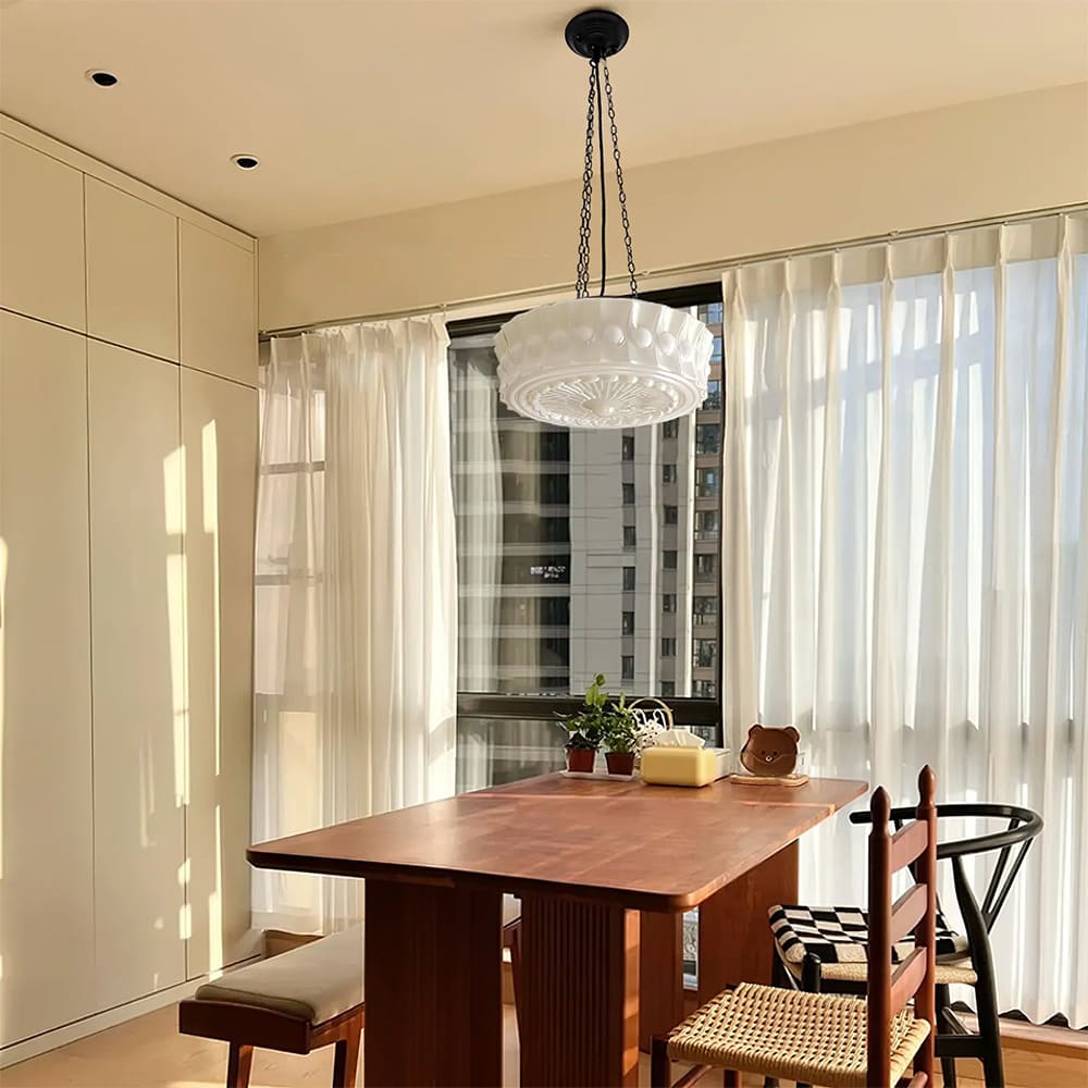 Vintage French Round Pendant Lamp – Modern Elegance