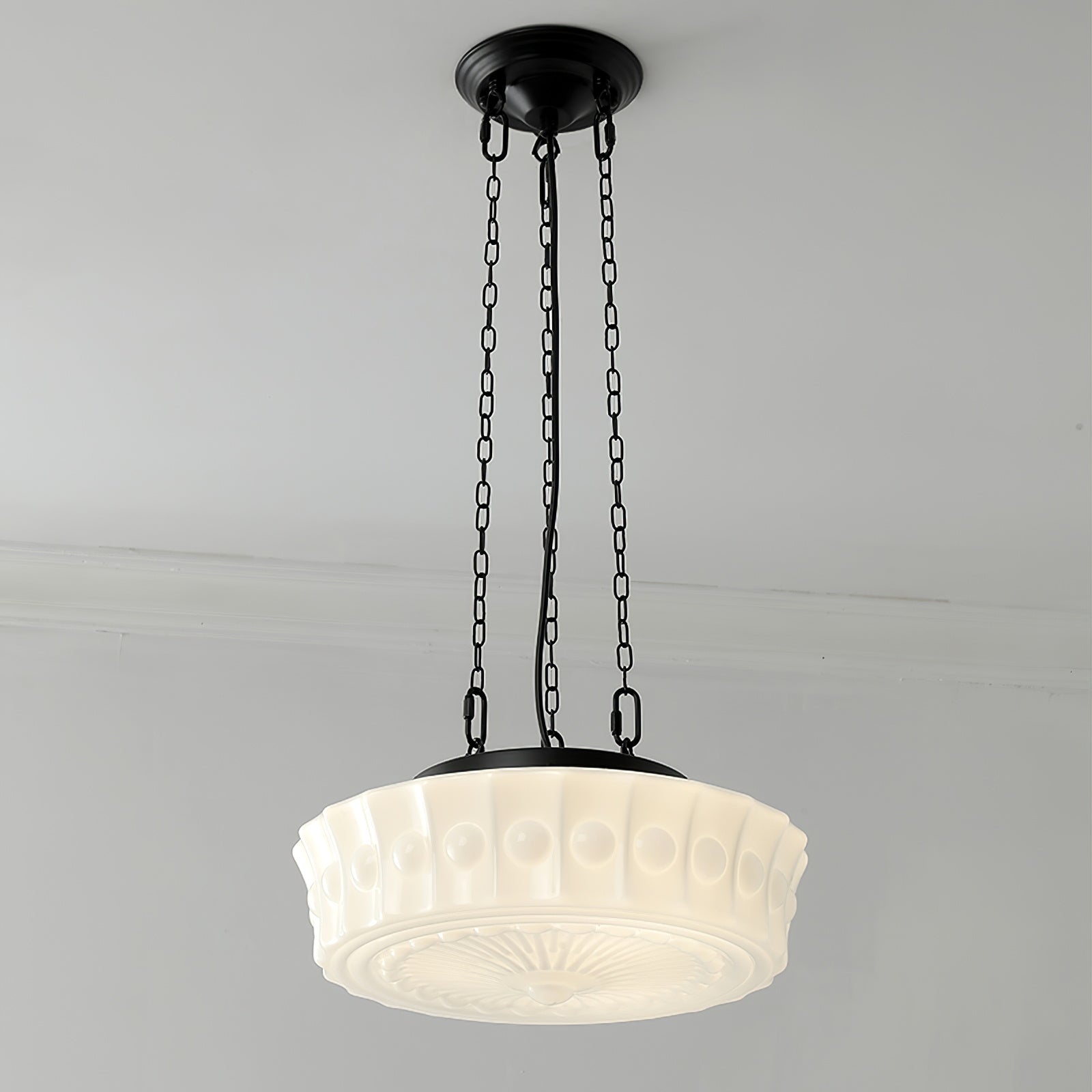 Vintage French Round Pendant Lamp – Modern Elegance