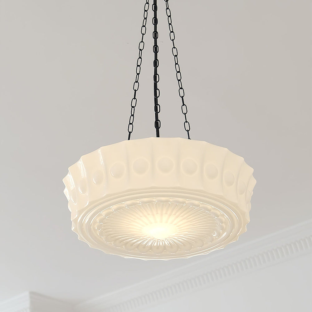 Vintage French Round Pendant Lamp – Modern Elegance