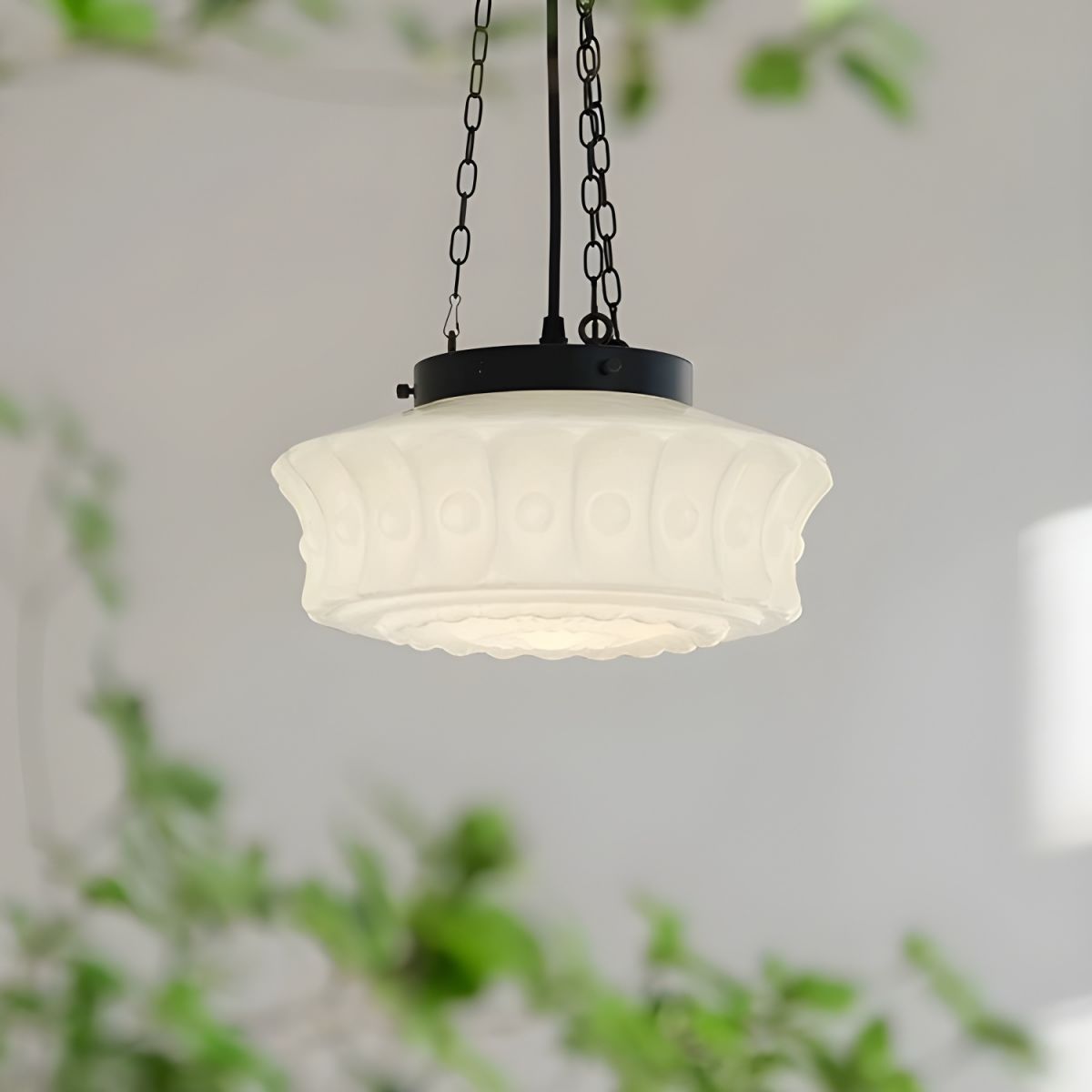 Vintage French Round Pendant Lamp – Modern Elegance