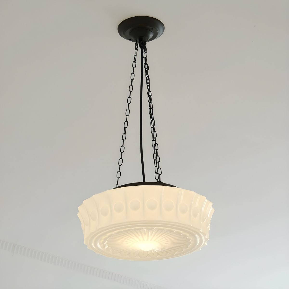 Vintage French Round Pendant Lamp – Modern Elegance