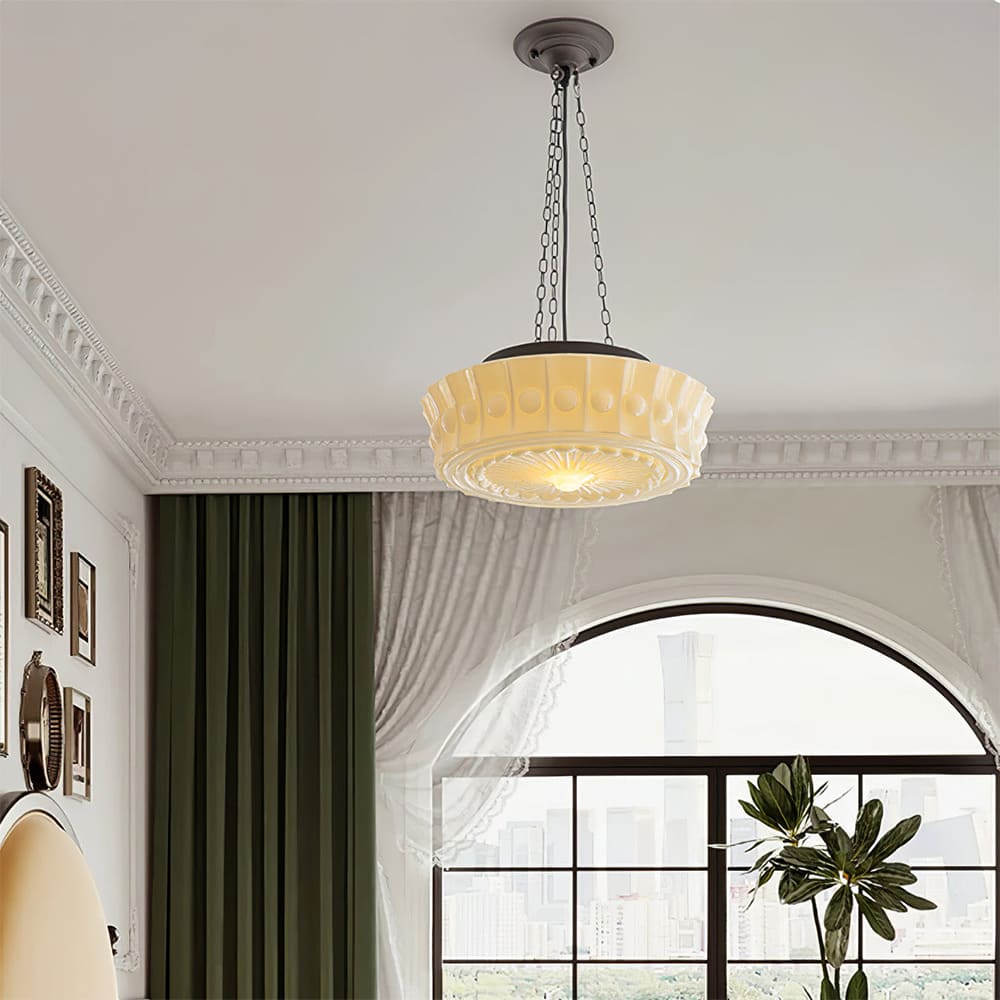 Vintage French Round Pendant Lamp – Modern Elegance
