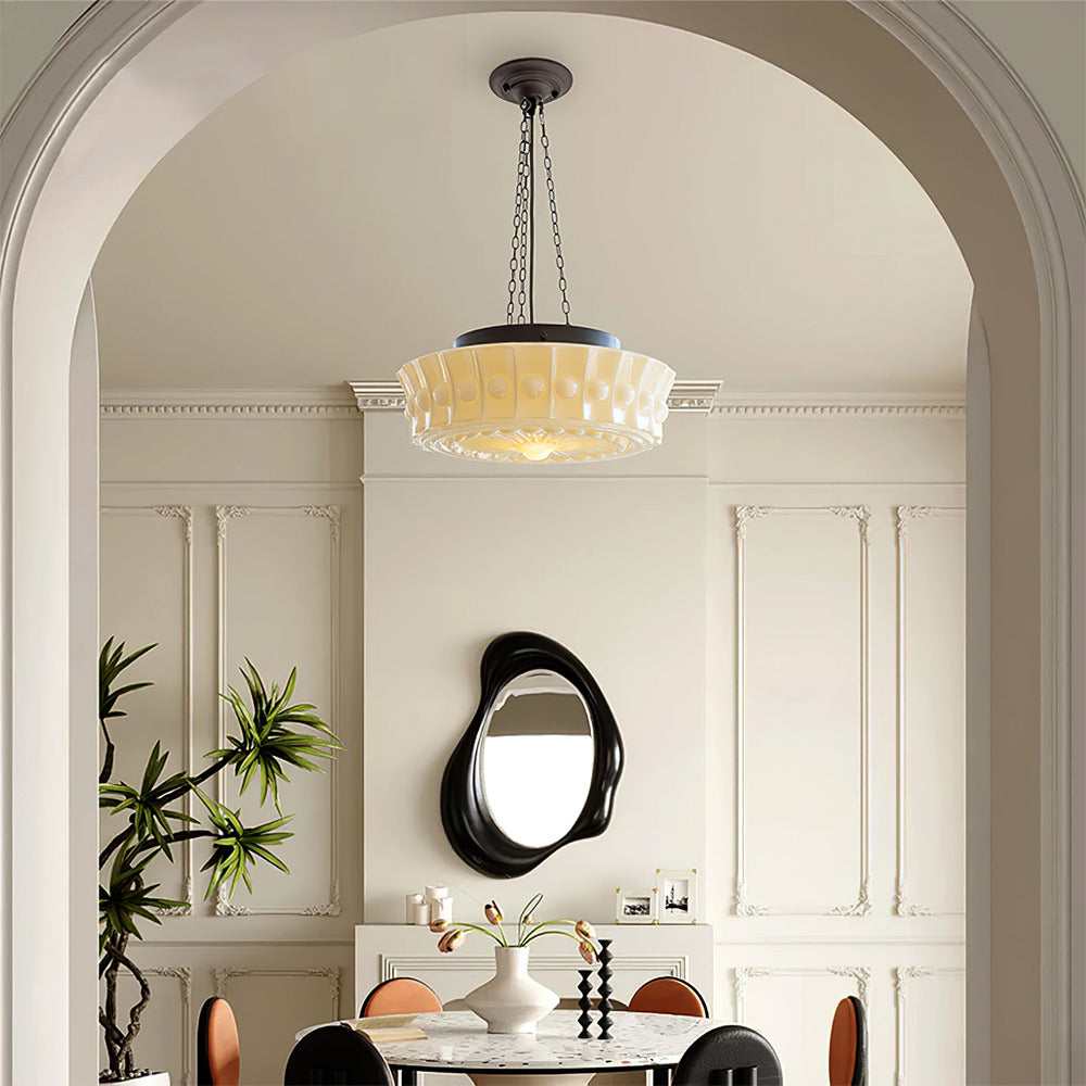 Vintage French Round Pendant Lamp – Modern Elegance
