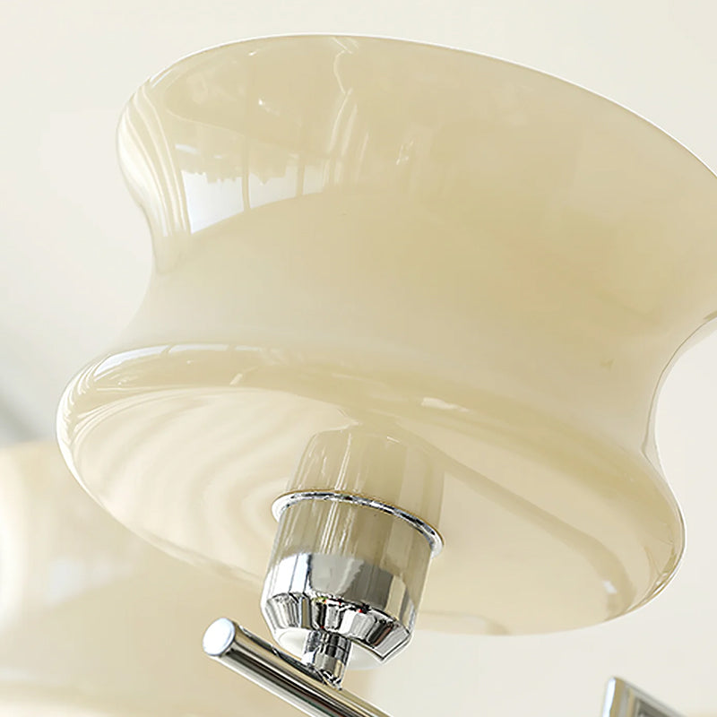 Cream Glass Chandelier - Mid-Century Elegance
