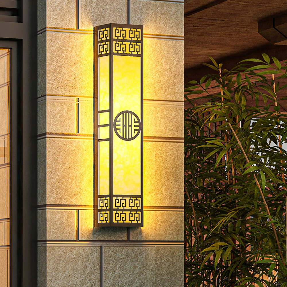 Decorative Black and Light Yellow Outdoor Wall Lamp with Elegant Design