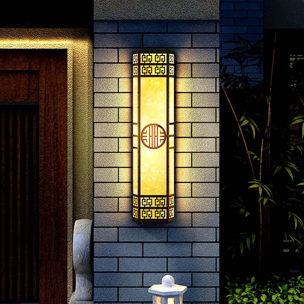 Decorative Black and Light Yellow Outdoor Wall Lamp with Elegant Design