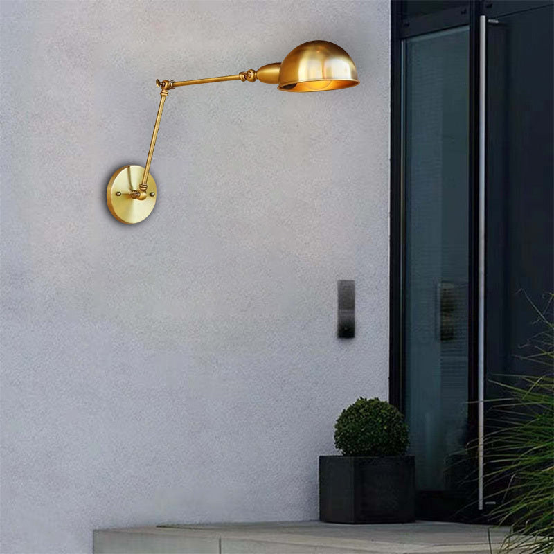 Bronze Wall Lamp with Adjustable Swing Arm