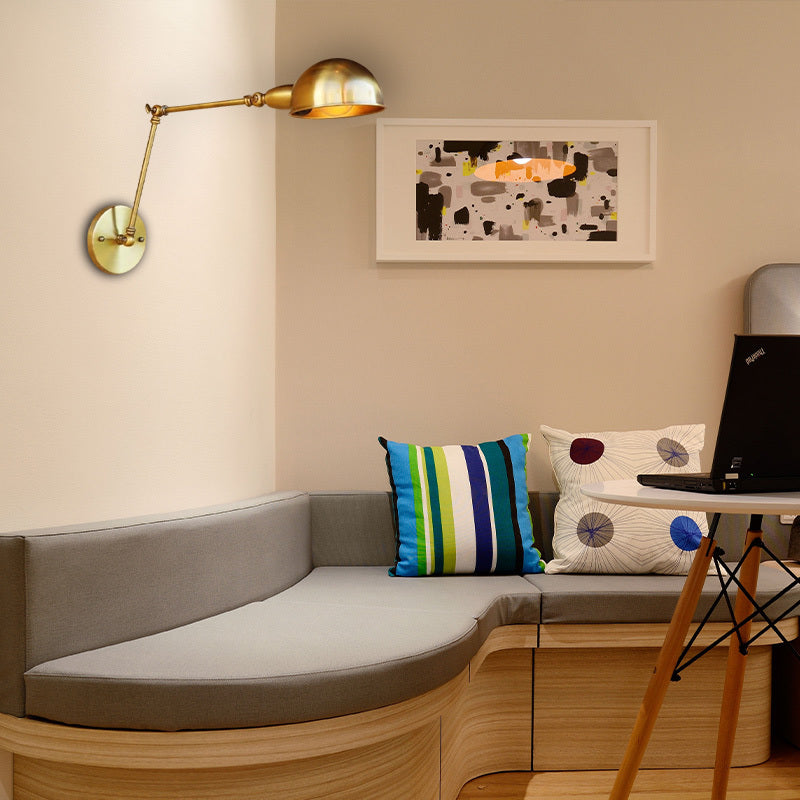 Bronze Wall Lamp with Adjustable Swing Arm