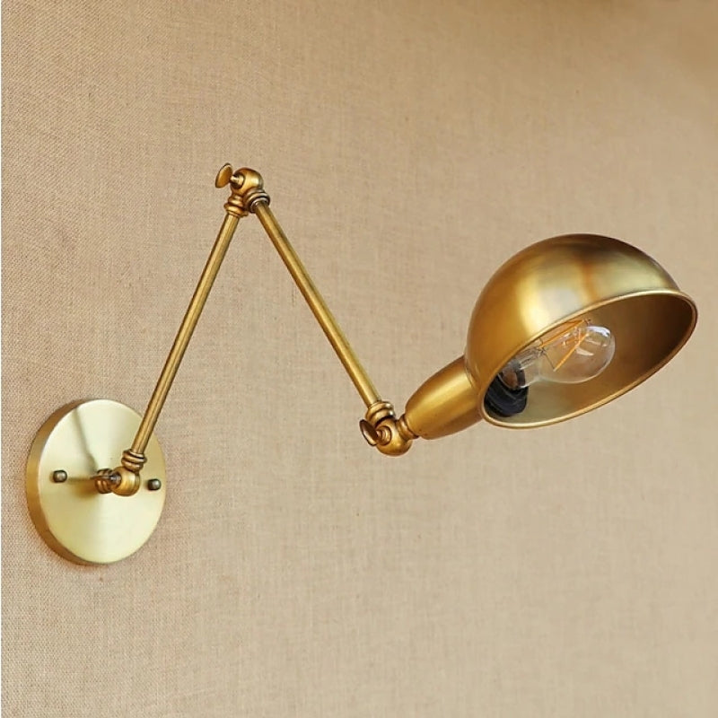 Bronze Wall Lamp with Adjustable Swing Arm