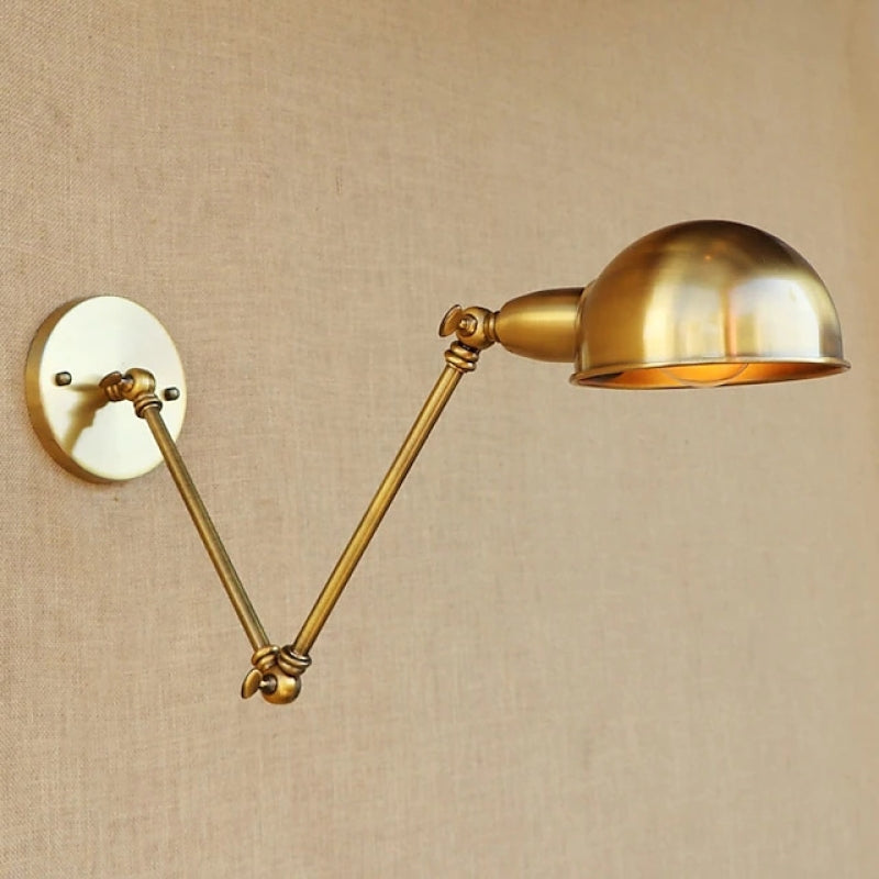 Bronze Wall Lamp with Adjustable Swing Arm