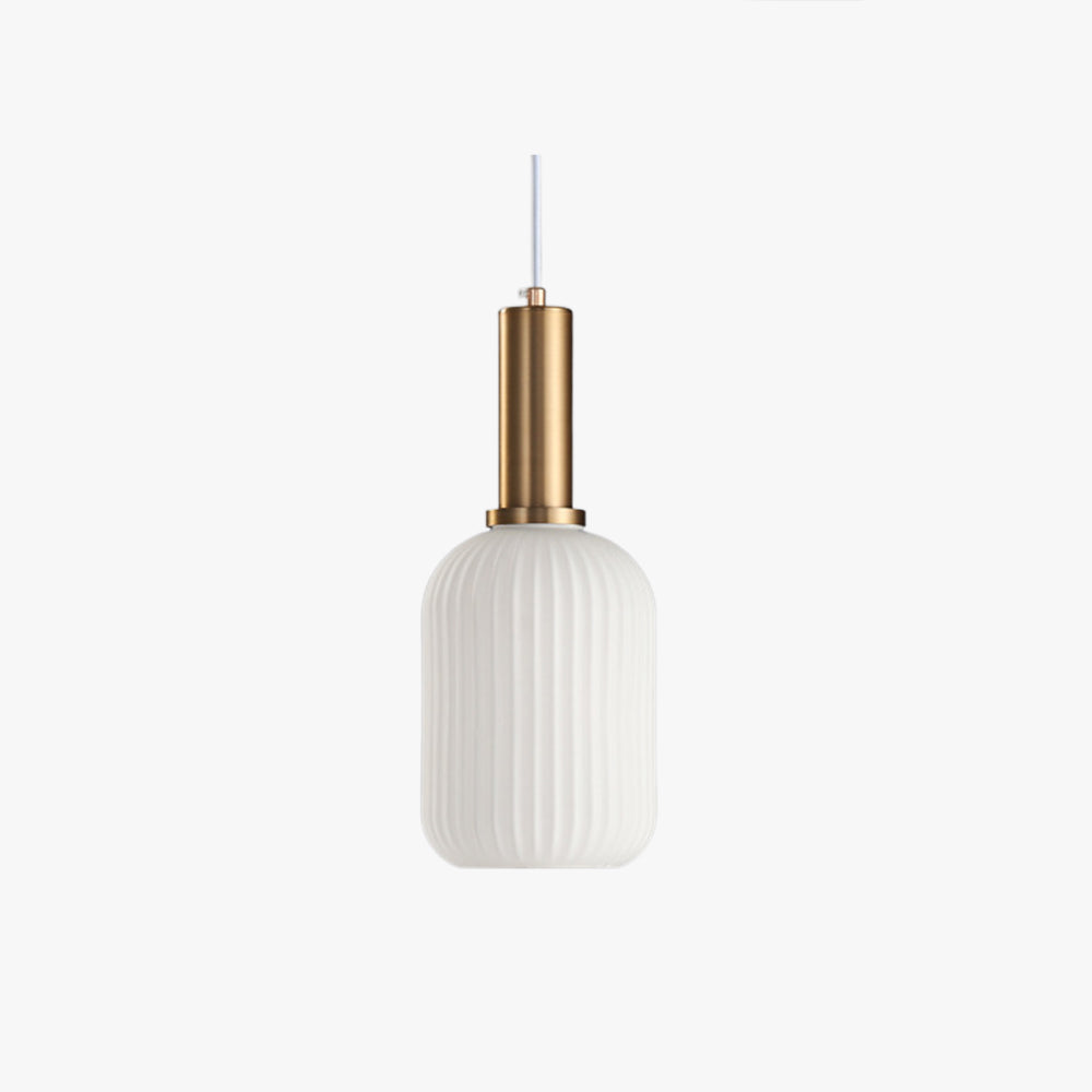 Coppery Pendant Light with Bubble Glass Shade
