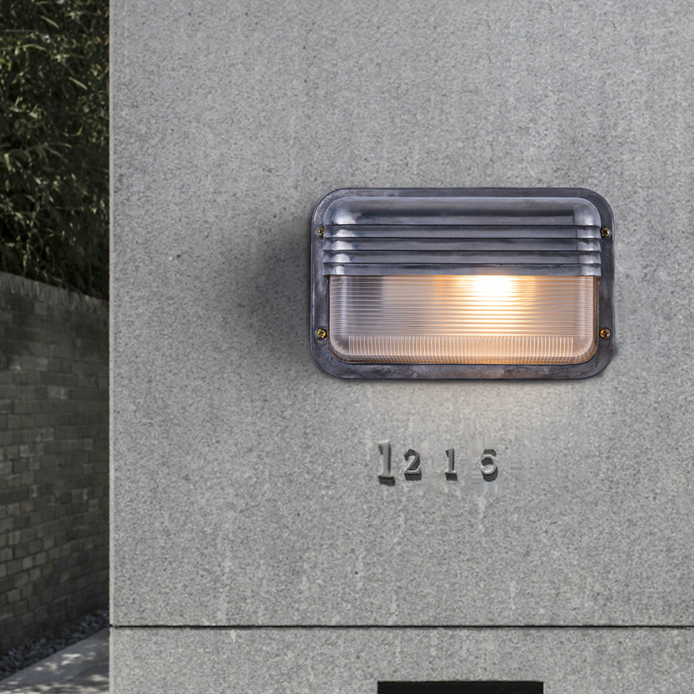 Modern Geometric Outdoor Wall Lamp – Waterproof Silver Finish