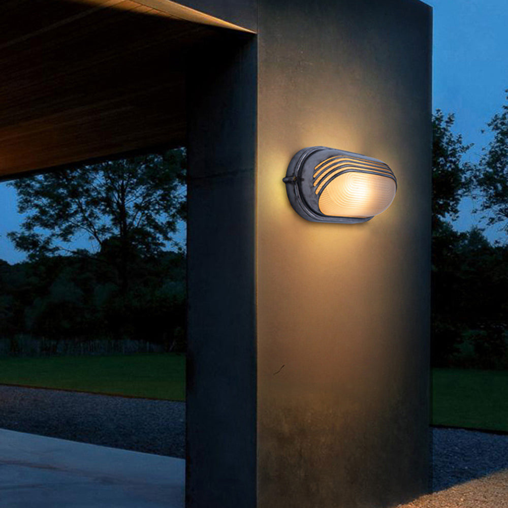 Modern Geometric Outdoor Wall Lamp – Waterproof Silver Finish