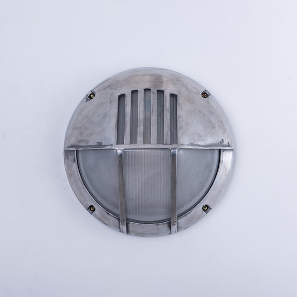 Modern Geometric Outdoor Wall Lamp – Waterproof Silver Finish