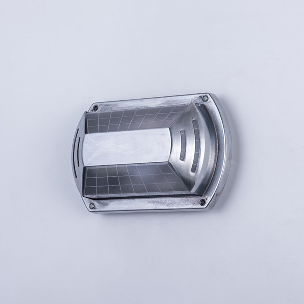 Modern Geometric Outdoor Wall Lamp – Waterproof Silver Finish