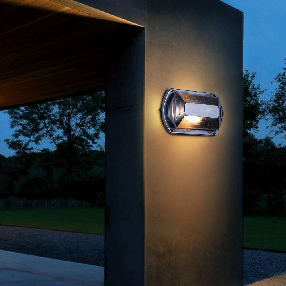 Modern Geometric Outdoor Wall Lamp – Waterproof Silver Finish