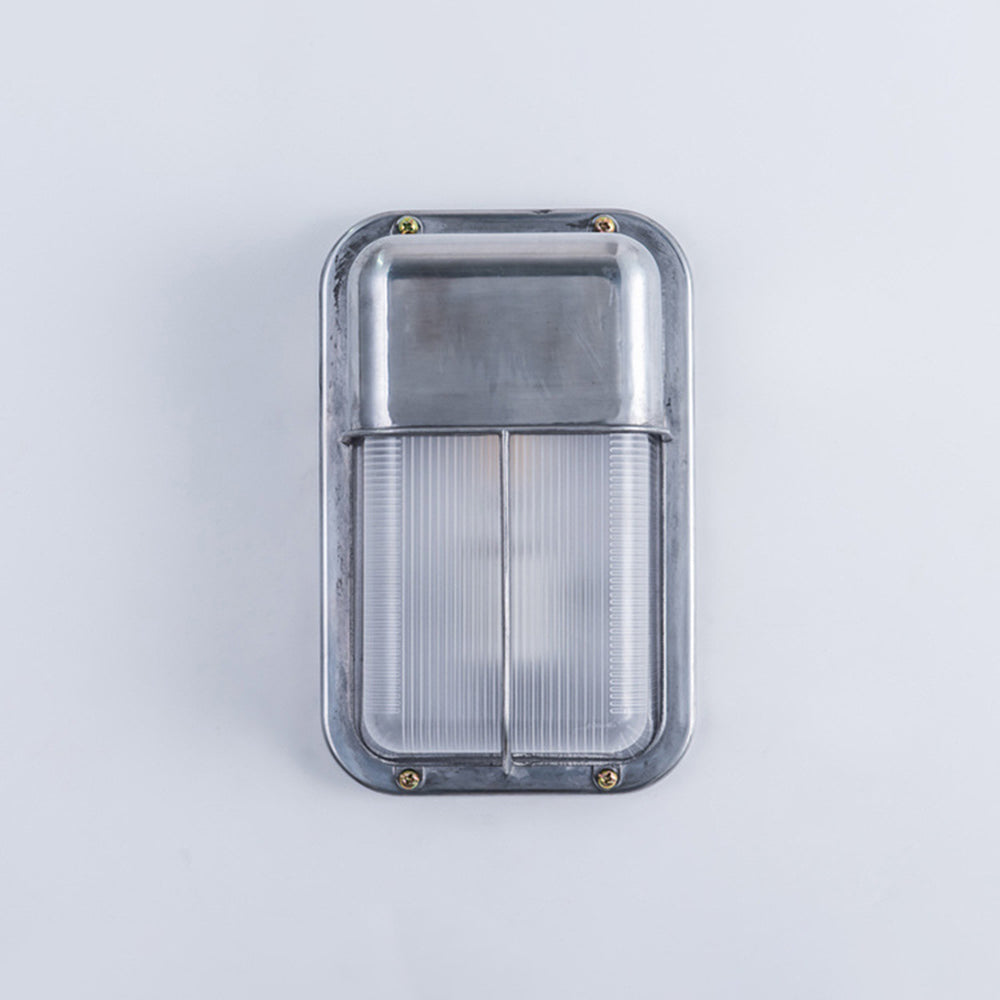 Modern Geometric Outdoor Wall Lamp – Waterproof Silver Finish