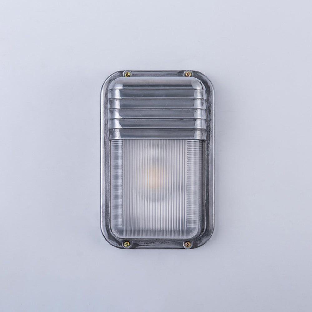 Modern Geometric Outdoor Wall Lamp – Waterproof Silver Finish