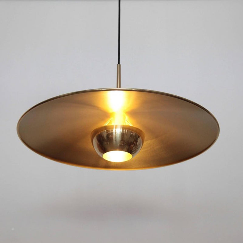 Gold Mid-Century Pendant with Adjustable Cord