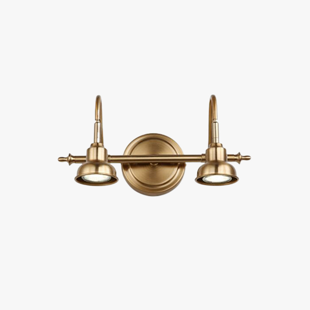 Gold Wall Lamp with Dual Arc Arms & Elegance