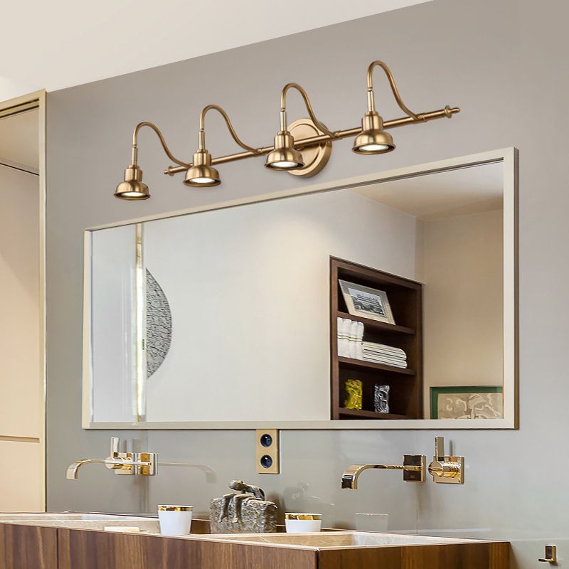 Gold Wall Lamp with Dual Arc Arms & Elegance