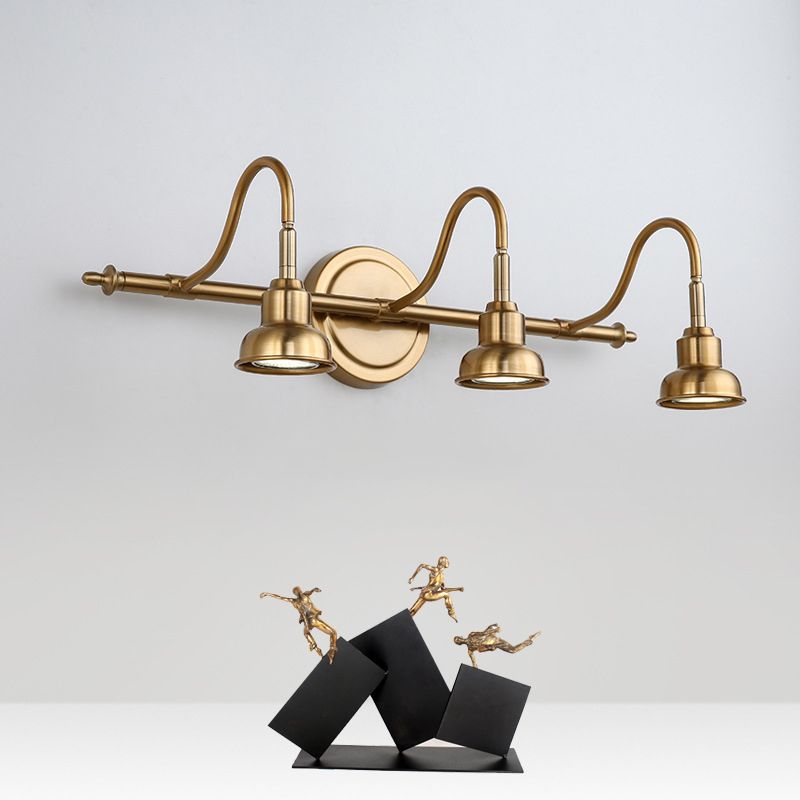 Gold Wall Lamp with Dual Arc Arms & Elegance