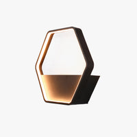 Minimalist Hexagonal Metal Outdoor Wall Lamp with Built-in Shelf