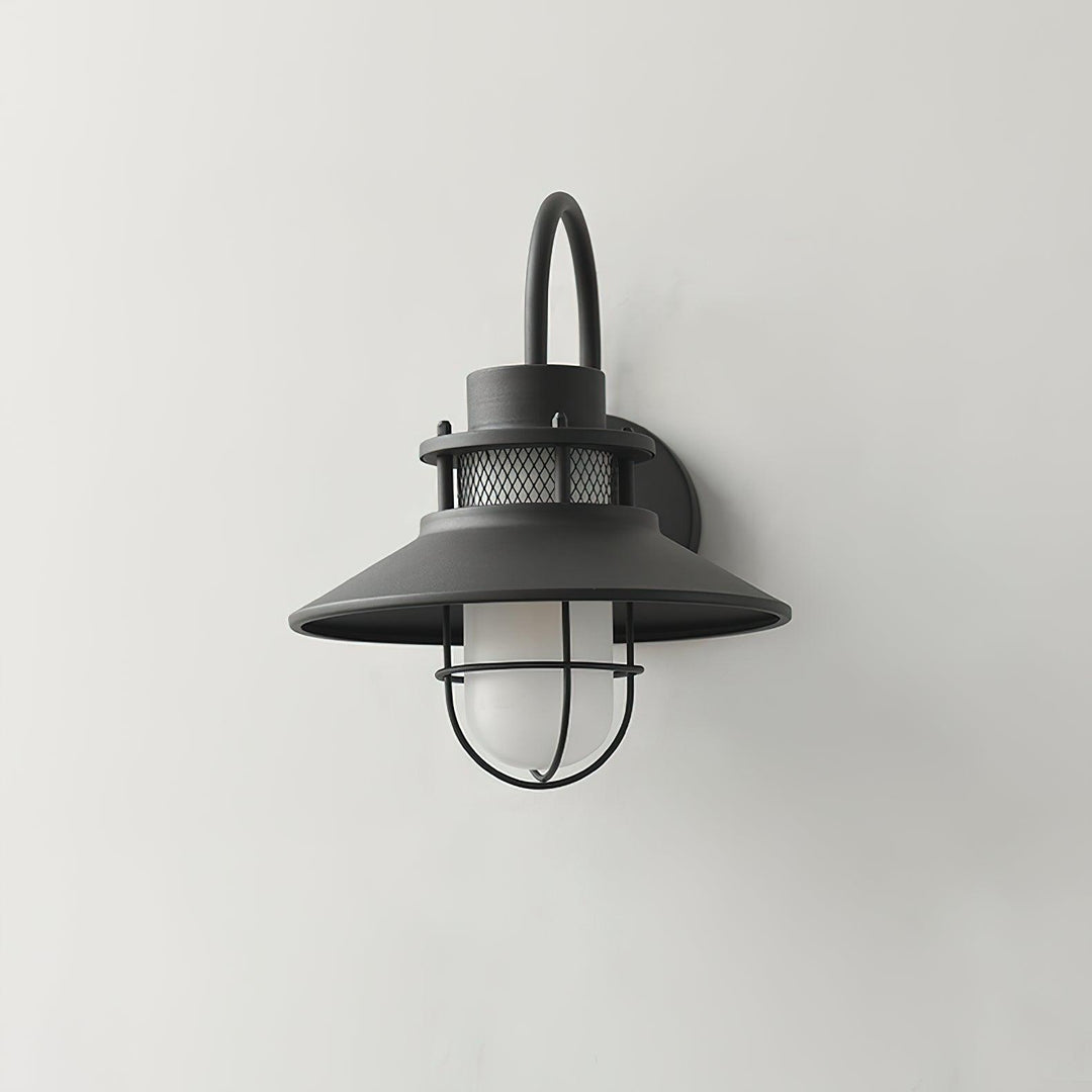 Industrial Outdoor Wall Lamp with Frosted Glass – Waterproof Exterior Light
