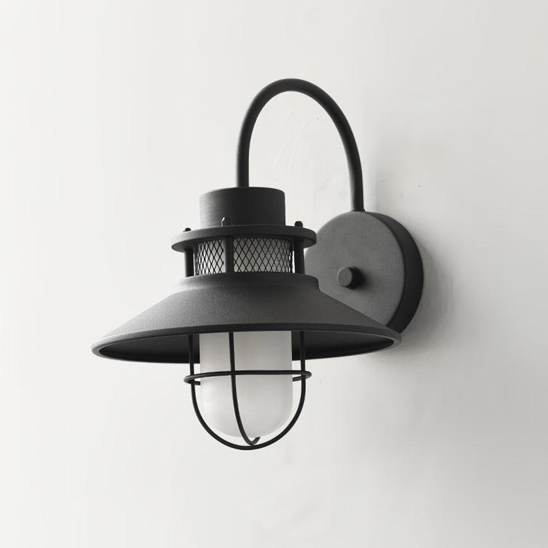 Industrial Outdoor Wall Lamp with Frosted Glass – Waterproof Exterior Light