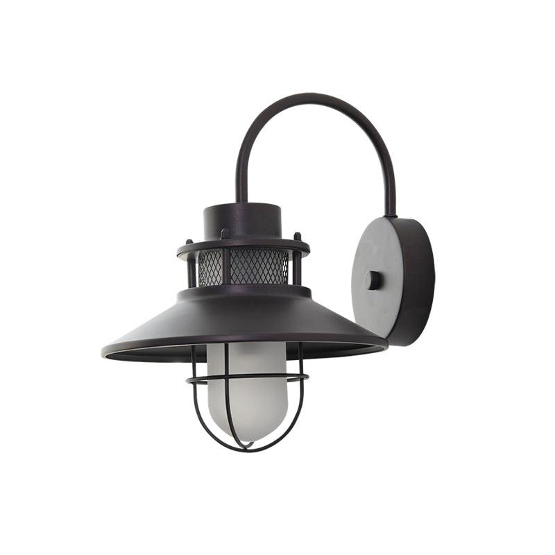 Industrial Outdoor Wall Lamp with Frosted Glass – Waterproof Exterior Light