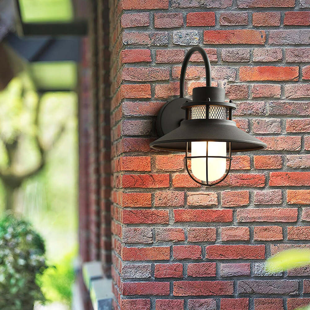 Industrial Outdoor Wall Lamp with Frosted Glass – Waterproof Exterior Light